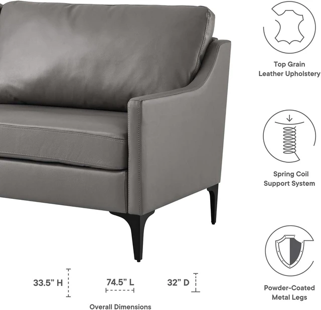 Alt view image 6 of 6 - Corland Leather Sofa