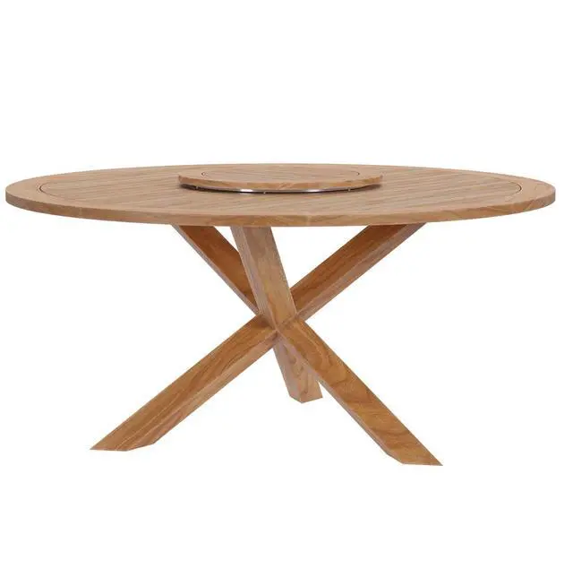 Alt view image 2 of 5 - Wellspring 63" Outdoor Patio Teak Wood Dining Table