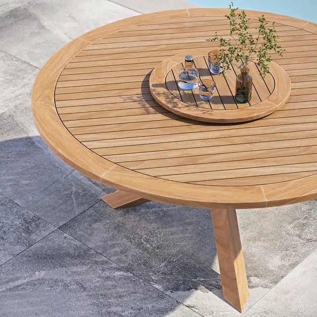 Alt view image 4 of 5 - Wellspring 63" Outdoor Patio Teak Wood Dining Table