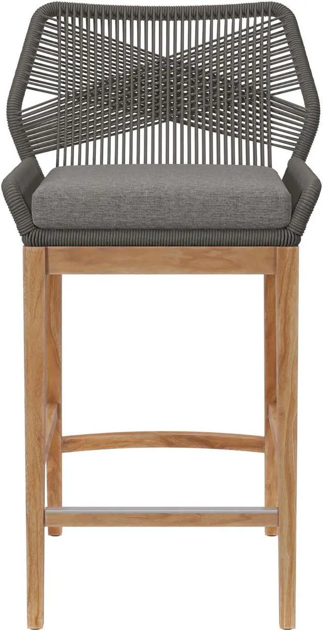 Alt view image 3 of 6 - Wellspring Outdoor Patio Teak Wood Bar Stool
