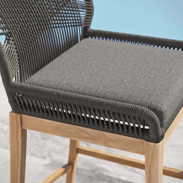 Alt view image 5 of 6 - Wellspring Outdoor Patio Teak Wood Bar Stool