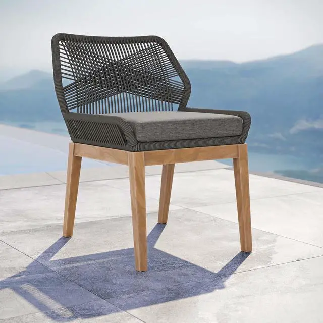 Alt view image 6 of 6 - Wellspring Outdoor Patio Teak Wood Dining Chair