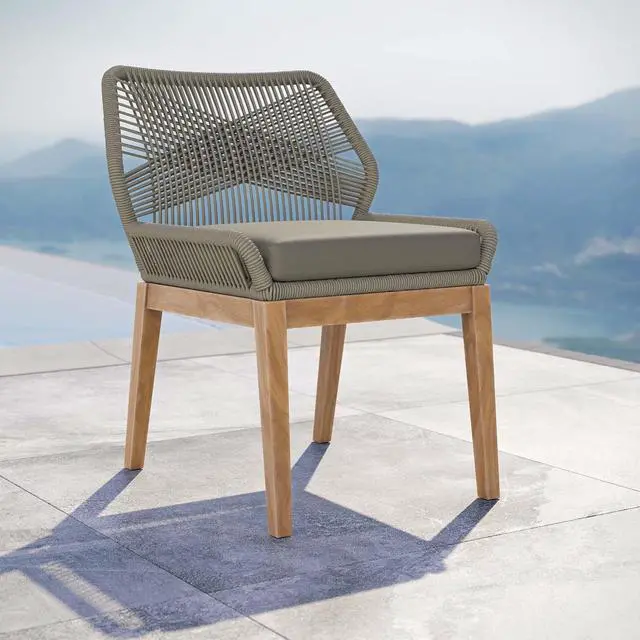 Alt view image 6 of 6 - Wellspring Outdoor Patio Teak Wood Dining Chair