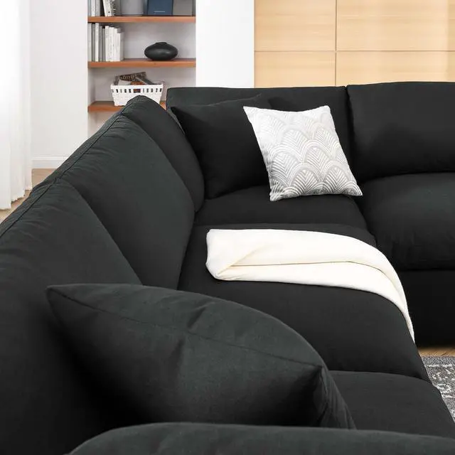 Alt view image 3 of 10 - Commix Down Filled Overstuffed 6 Piece Sectional Sofa Set