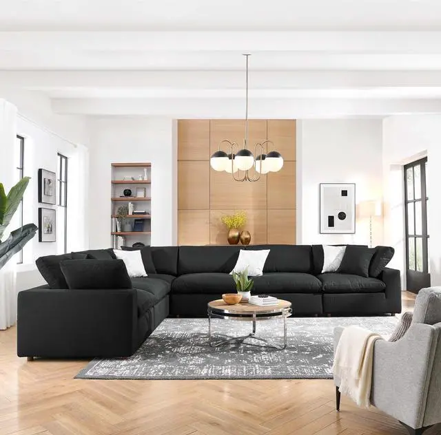 Alt view image 5 of 10 - Commix Down Filled Overstuffed 6 Piece Sectional Sofa Set
