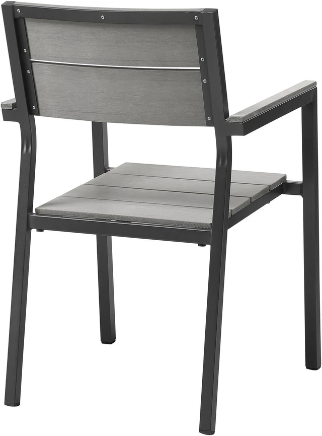 Alt view image 4 of 6 - Maine 5 Piece Outdoor Patio Dining Set - Brown Gray