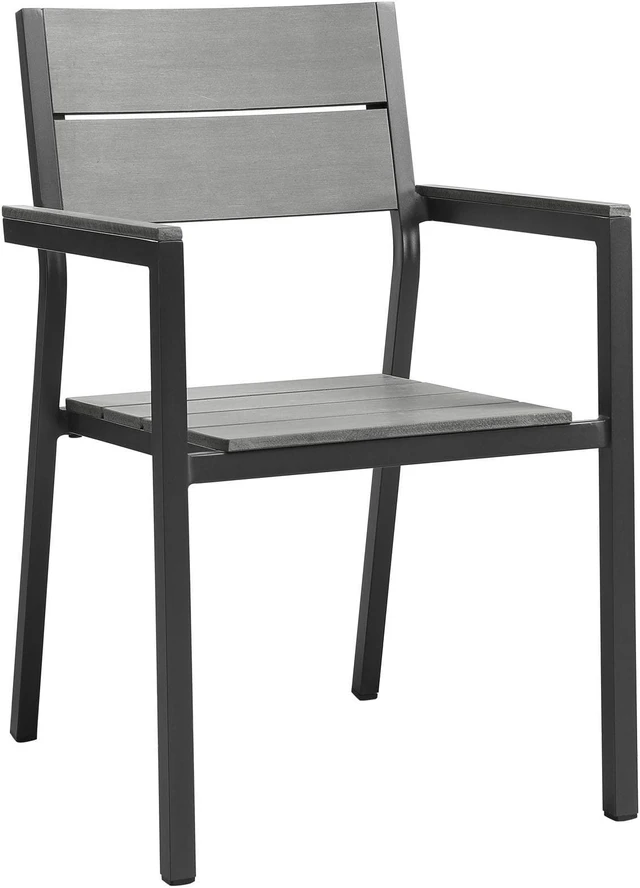 Alt view image 2 of 6 - Maine 5 Piece Outdoor Patio Dining Set - Brown Gray
