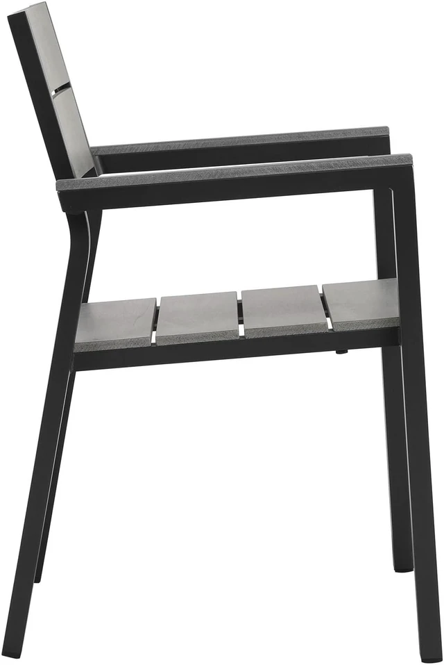 Alt view image 3 of 6 - Maine 5 Piece Outdoor Patio Dining Set - Brown Gray