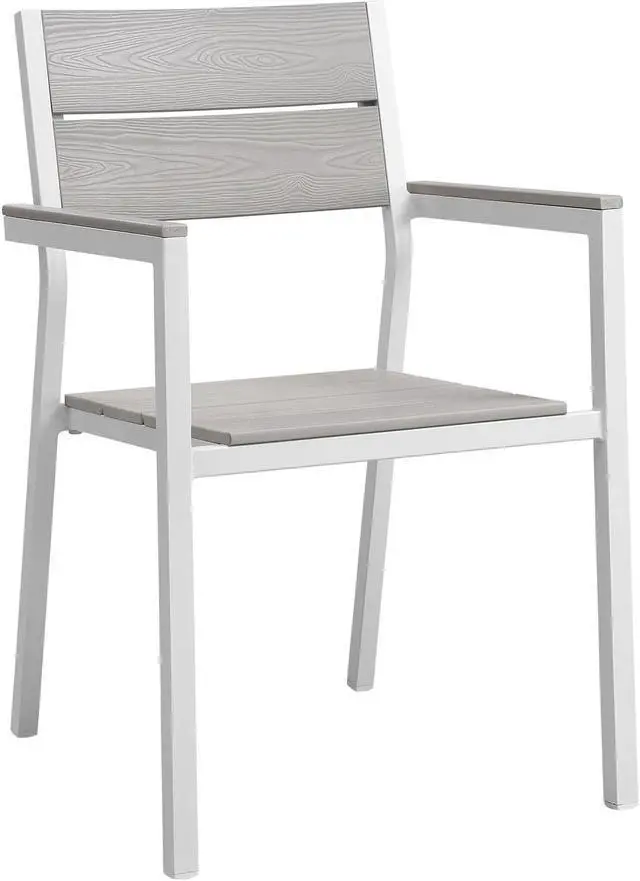 Alt view image 2 of 6 - Maine 7 Piece Outdoor Patio Dining Set - White Light Gray
