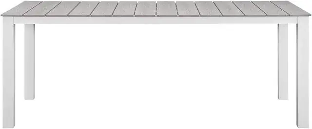 Alt view image 5 of 6 - Maine 7 Piece Outdoor Patio Dining Set - White Light Gray