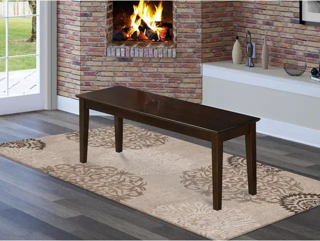 Alt view image 2 of 5 - CAB-CAP-W Capri bench with wood seat in Cappuccino