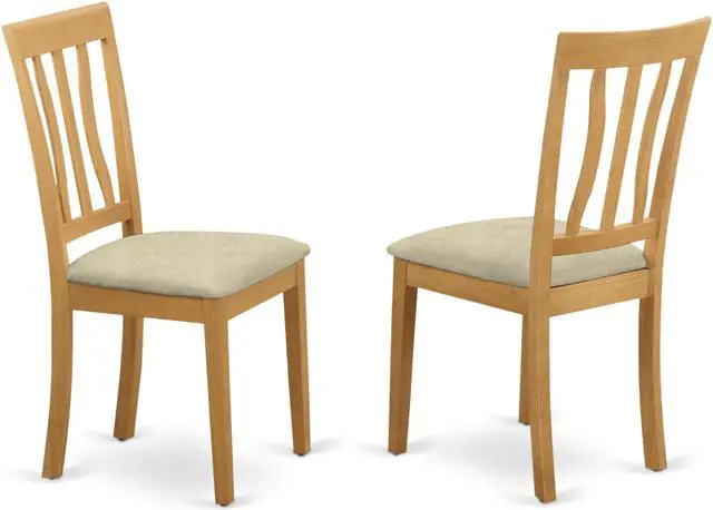 Main image of Set of 2 Chairs ANC-OAK-C Antique Dining Chair Cushion Seat with Oak Finish