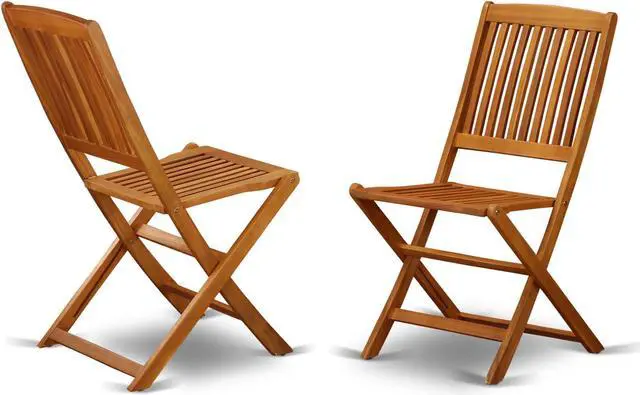 Main image of Set of 2 Chairs BCMCWNA Solid Acacia Wooden Patio folding side Chair -Set of two
