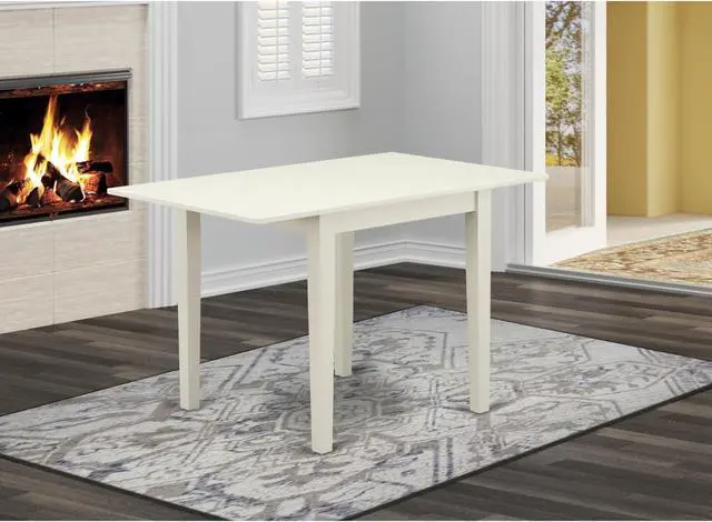 Alt view image 2 of 5 - NDT-LWH-T Norden Rectangular Table 30"X48" With 2 Drop Leaves In Linen White Finish