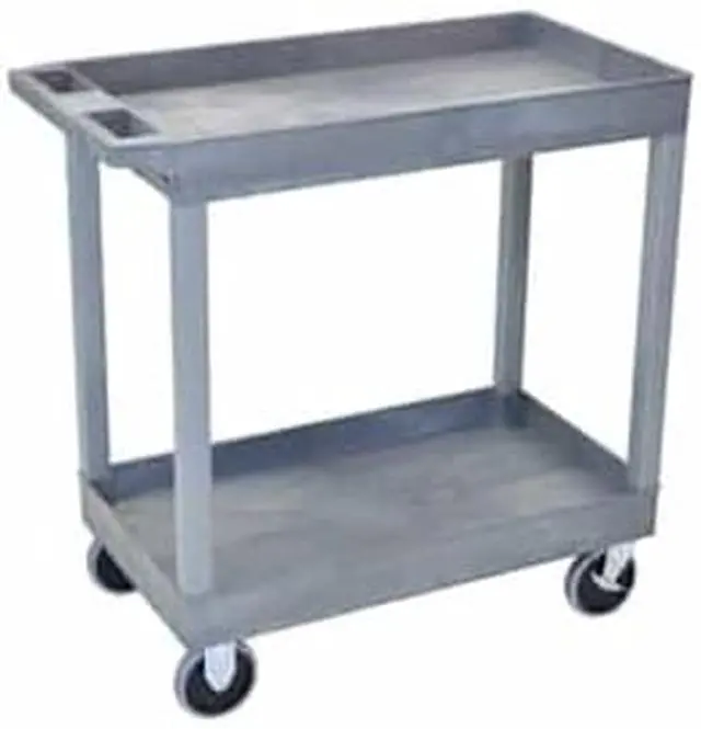 Alt view image 3 of 3 - Luxor EC11HD-G 2 Tub Shelves Multipurpose Storage Utility Cart - Gray