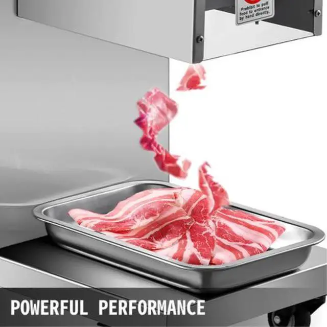 Alt view image 3 of 7 - VEVOR 110v 500kg Output Meat Cutting Machine Meat Cutter Slicer With Blade 750w