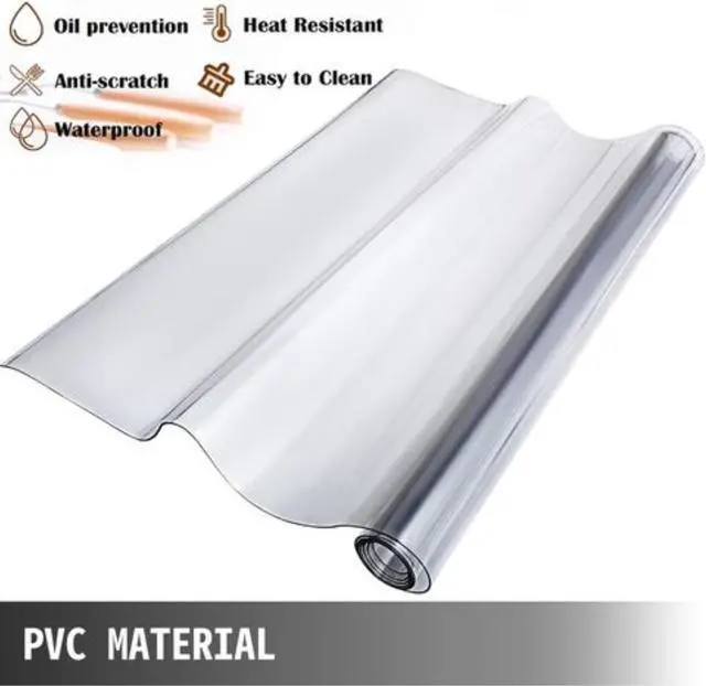 Alt view image 2 of 11 - VEVOR Pvc Tablecloth Protector Table Cover 46" X 96" Desk Pad Soft Glass Desk Top
