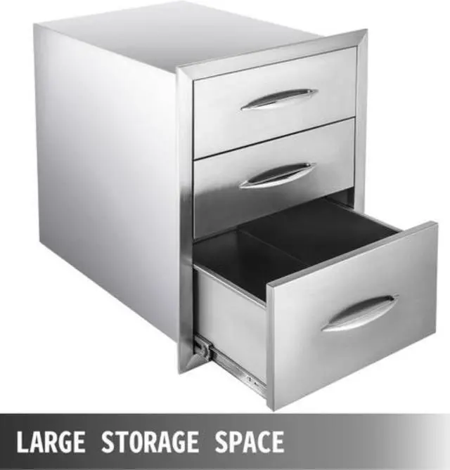 Alt view image 4 of 12 - VEVOR Usa Bbq Island / Outdoor Kitchen 18"x23" Stainless Steel Narrow Trash Drawer