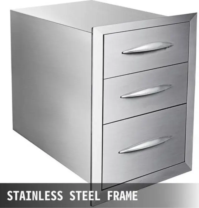 Alt view image 3 of 12 - VEVOR Usa Bbq Island / Outdoor Kitchen 18"x23" Stainless Steel Narrow Trash Drawer