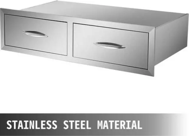 Alt view image 3 of 12 - VEVOR 30x10 Bbq Drawer 2 Horizontal Drawers Walled Island Durable Stainless Steel