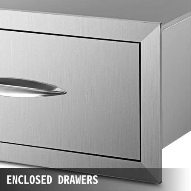 Alt view image 5 of 12 - VEVOR 30x10 Bbq Drawer 2 Horizontal Drawers Walled Island Durable Stainless Steel