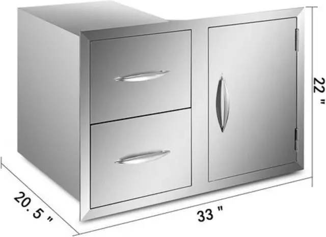 Alt view image 3 of 12 - VEVOR Door Drawer Combo With Towel Rack 33 X 22 Modern Frame Walled Doors Bbq Island