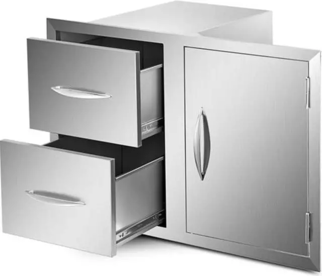 Alt view image 4 of 12 - VEVOR Door Drawer Combo With Towel Rack 33 X 22 Modern Frame Walled Doors Bbq Island
