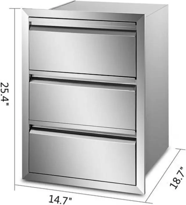 Alt view image 2 of 11 - VEVOR 19.6" X 26.6" Outdoor Kitchen Drawer Bbq Island Stainless Steel Access Drawers
