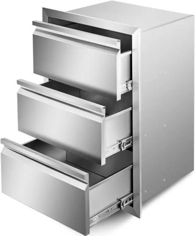 Alt view image 3 of 11 - VEVOR 19.6" X 26.6" Outdoor Kitchen Drawer Bbq Island Stainless Steel Access Drawers