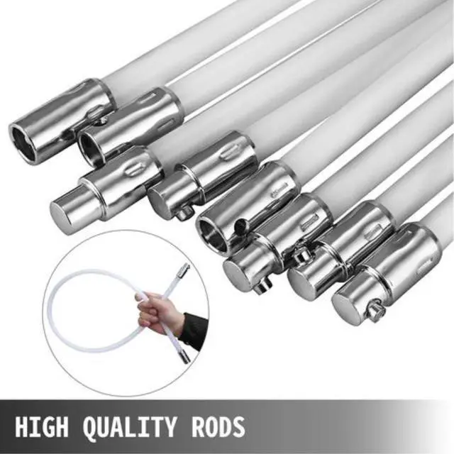 Alt view image 3 of 11 - VEVOR Chimney Sweeping Brush Rotary Chimney Brush 315inch Chimney Brush Rod Kit 8 Rods