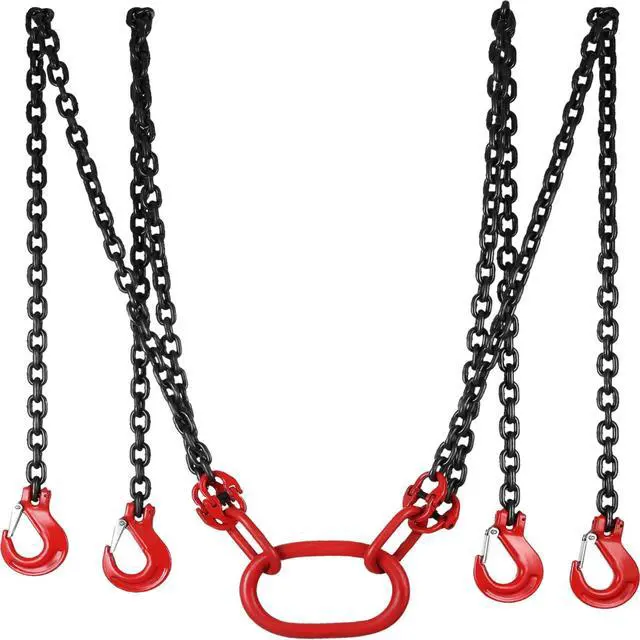 Main image of VEVOR 10ft Chain Sling With 4 Legs 5t Capacity Lever Chain Block Lifting Rigging