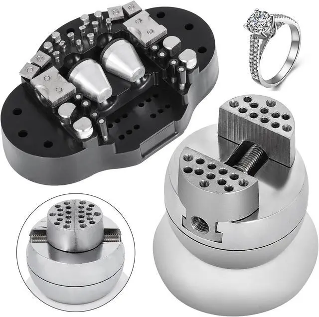 Alt view image 3 of 5 - VEVOR Ball Vise Engraving 3" With 30pcs Attachment Jewelry Setting Tool Stone Setting