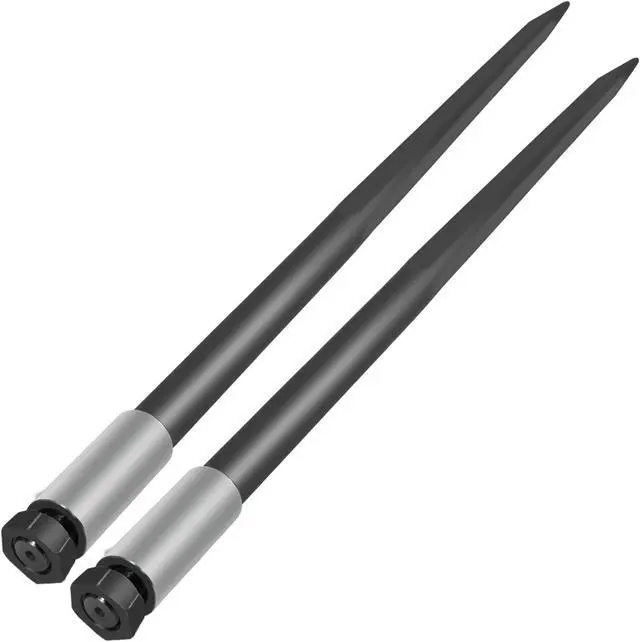 Main image of VEVOR 2pcs 49" Square Hay Bale Spear 4000lbs Capacity 1 3/4" Wide Skidsteer Spike Fork