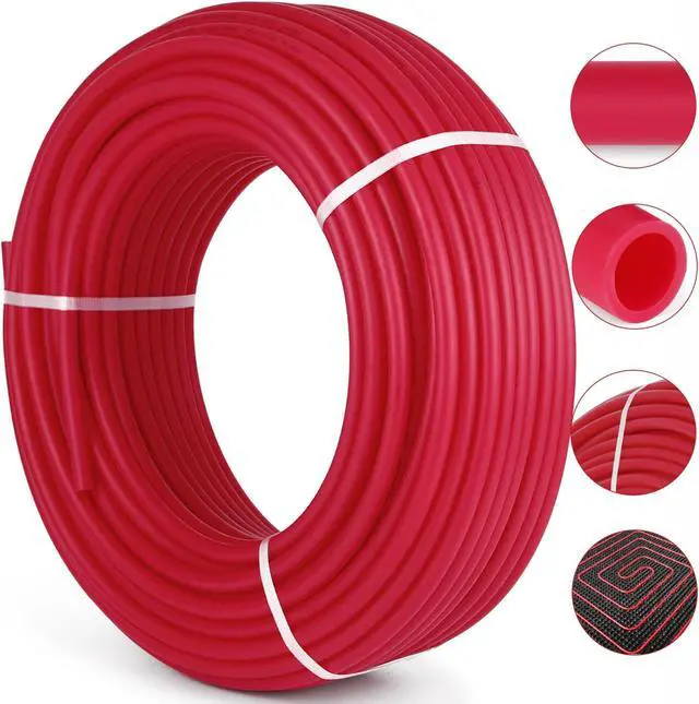 Main image of VEVOR PEX Tubing 1/2" x 500ft PEX Pipe Oxygen Barrier O2 EVOH Radiant Floor Heat Red