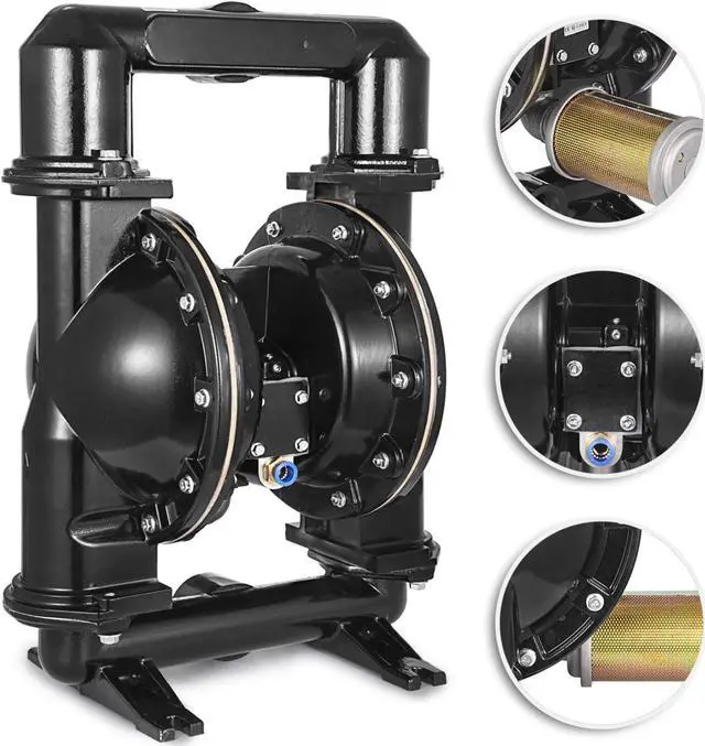 Alt view image 3 of 10 - VEVOR Double Diaphragm Pump Air-operated Diaphragm Pump 140gpm 2" Outlet & Inlet