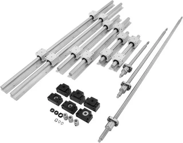 Main image of VEVOR Us Sbr20 Linear Rail Set+3 Ball Screw Rm1605-350/650/1050+bk/bf12+coupler Cnc
