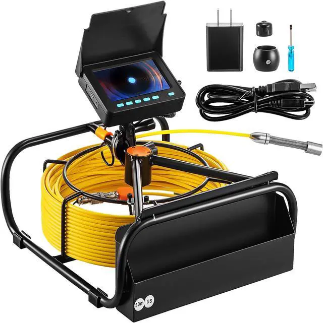 Main image of VEVOR 98.4 Ft Pipe Inspection Camera Hd Drain Sewer Camera 4.3 In. Lcd Monitor