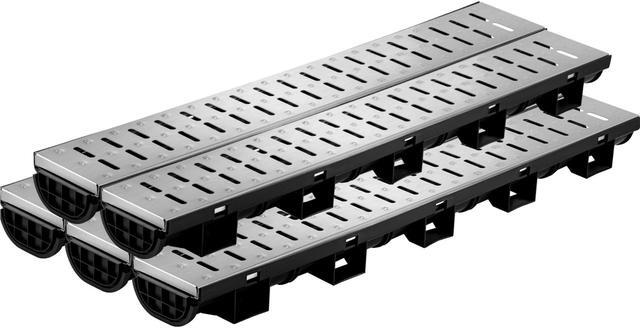 Main image of VEVOR Drainage Trench Driveway Channel Drain Kit Metal Grate-5.8"x3.1"-5 Pack