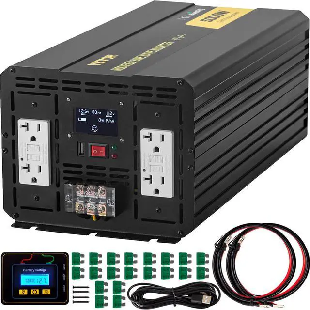 Main image of VEVOR 5000W Power Inverter Peak 10000W Modified Sine Wave DC 12V to AC 110V GFCI
