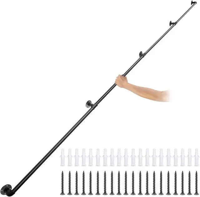 Main image of VEVOR Pipe Stair Handrail Staircase Handrail 13 Ft Carbon Steel For Wall Mount