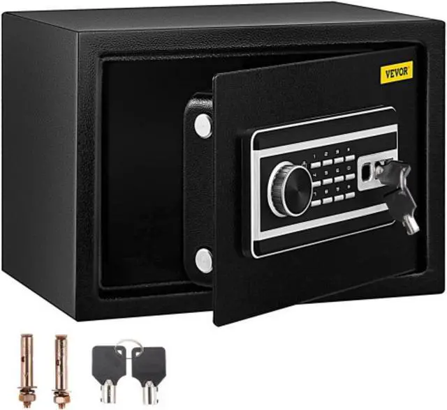 Main image of VEVOR Safe Box, 0.8 CU.FT Fingerprint Safe Box for Money w/ 2 Keys & Digital Keypad, Q235 Steel Safe Box for Storing Cash, Jewelry, Pistols, Documents, Watches in Home & Office & Hotel