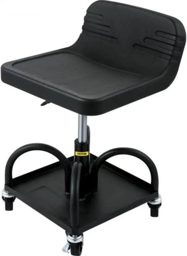 Main image of VEVOR Rolling Garage Stool, 300LBS Capacity, Adjustable Height from 15.7 in to 20.5 in, Mechanic Seat with 360-degree Swivel Wheels and Tool Tray, for Workshop, Auto Repair Shop, Black