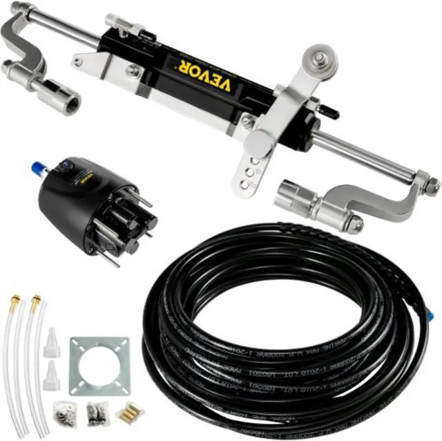 Main image of VEVOR Hydraulic Steering Kit 300HP Hydraulic Steering Compact Cylinder Hydraulic Outboard Steering Kit with Helm Pump for Boat Marine Steering System