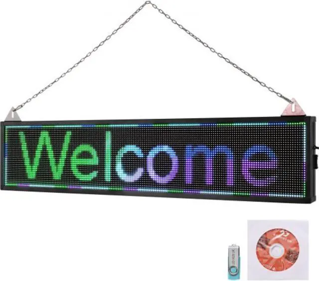Main image of VEVOR LED Scrolling Sign, 40" x 9" WiFi & USB Control, Full Color P6 Programmable Display, Indoor High Resolution Message Board, High Brightness Electronic Sign, Perfect Solution for Advertising