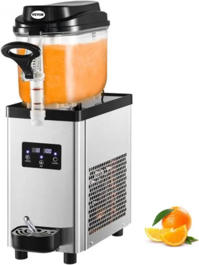 Main image of VEVOR Commercial Slushy Machine, 6L/1.6 Gallons 25 Cups Single-Bowl, 300W 110V, Stainless Steel Margarita Smoothie Frozen Drink Maker, Slushie Machine for Supermarkets Cafes Restaurants Bars Home Use