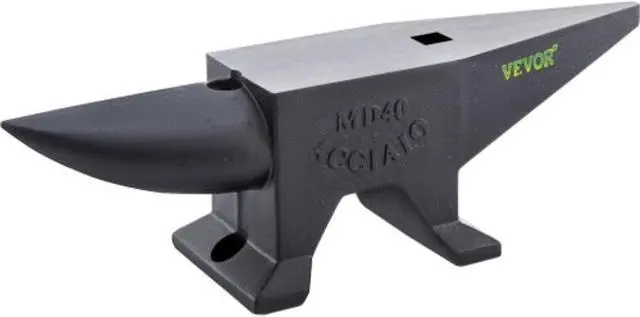 Main image of VEVOR Cast Iron Anvil, 88 Lbs(40kg) Single Horn Anvil with Large Countertop and Stable Base, High Hardness Rugged Round Horn Anvil Blacksmith, for Bending, Shaping