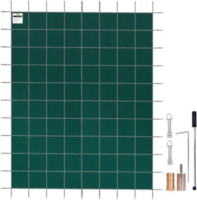 Main image of VEVOR IngroundPool Safety Cover, 14ftx 26 ftRectangular Winter Pool Cover,Triple Stitched, High Strength Mesh PP Material with Good Rain Permeability, Installation Hardware Included, Green