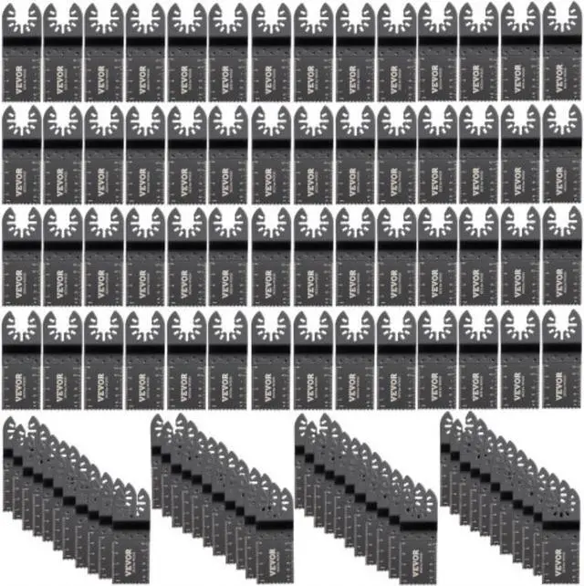 Main image of VEVOR 100PCS Oscillating Saw Blades, Quick Release Multitool Blades Kit, HCS Tool Blades for Wood Plastic Metal Nails Bolts, Compatible with Dewalt Dremel Fein Worx Bosch Makita Milwaukee