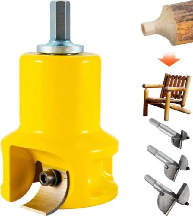 Main image of VEVOR Tenon Cutter, 1.5" / 38 mm Diameter, with Dual Curved Blades & Button Screws Home Master Kit, Premium Aluminum & Steel Log Furniture Cutter, Commercial Woodworking Tool for Home Beginner DIY