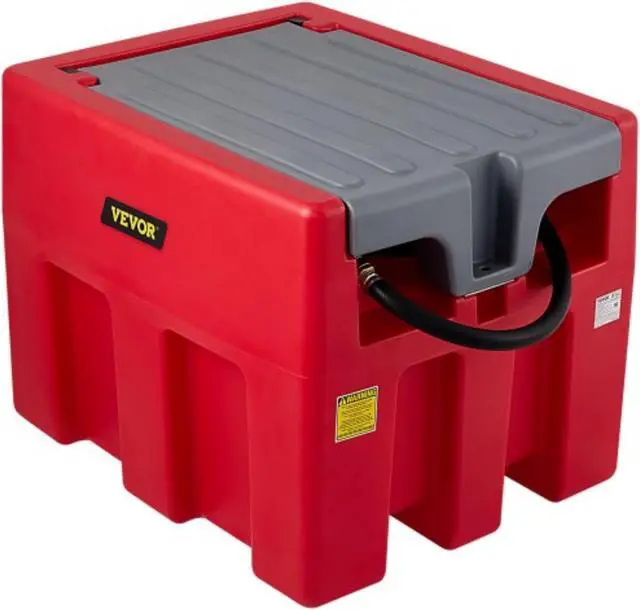 Main image of VEVOR Portable Diesel Tank, 58 Gallon Capacity & 10 GPM Flow Rate, Diesel Fuel Tank with 12V Electric Transfer Pump and 13.1ft Rubber Hose, PE Diesel Transfer Tank for Easy Fuel Transportation, Red